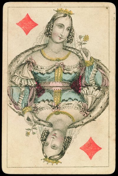 Spielkarte: Dame der Karo von American School